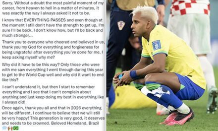 Brazil star Rodrygo posts SEVEN tweet apology for missing a penalty in defeat to Croatia | Daily Mail Online