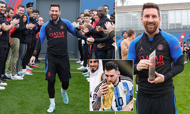 World Cup winner Lionel Messi is given a guard of honour as he finally returns to PSG | Daily Mail Online
