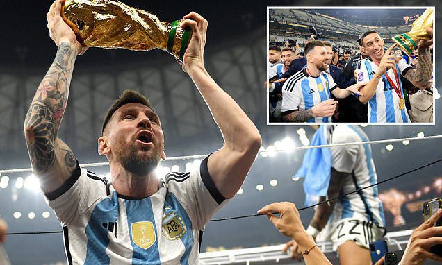 Lionel Messi unknowingly lifted FAKE World Cup trophy in record Instagram photo | Daily Mail Online
