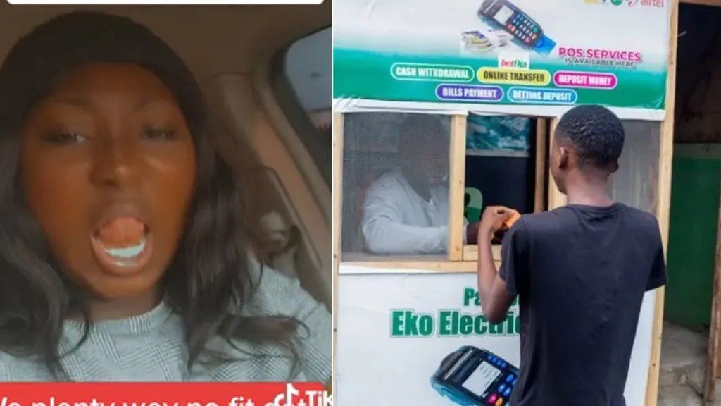 “With all the English” – Nigerian lady in car sees ex-head boy in school doing POS work, makes fun of him (Video)