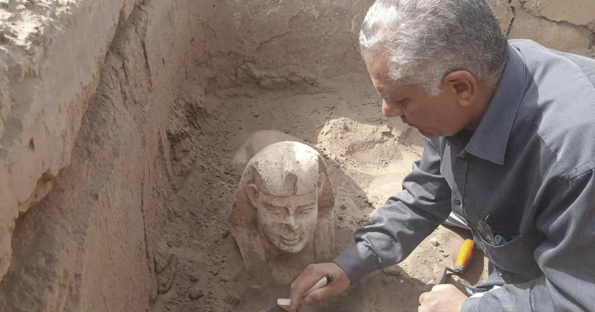 Egyptian archaeologists find Sphinx-like Roman-era statue – CBS News