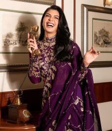 Buy Viara Grapevine Embroidered Pre-Stitched Saree by Designer Mahima Mahajan Online at Ogaan.com